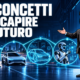 Gianluigi Bonanomi accanto a una dark factory con robot, auto autonoma e interfaccia HMI