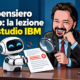 AI e pensiero critico: avatar di Gianluigi Bonanomi verifica con una lente un documento prodotto da un robot.