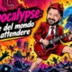 AIpocalypse: Gianluigi Bonanomi in versione chitarrista rock con corna rosse tra robot e fulmini