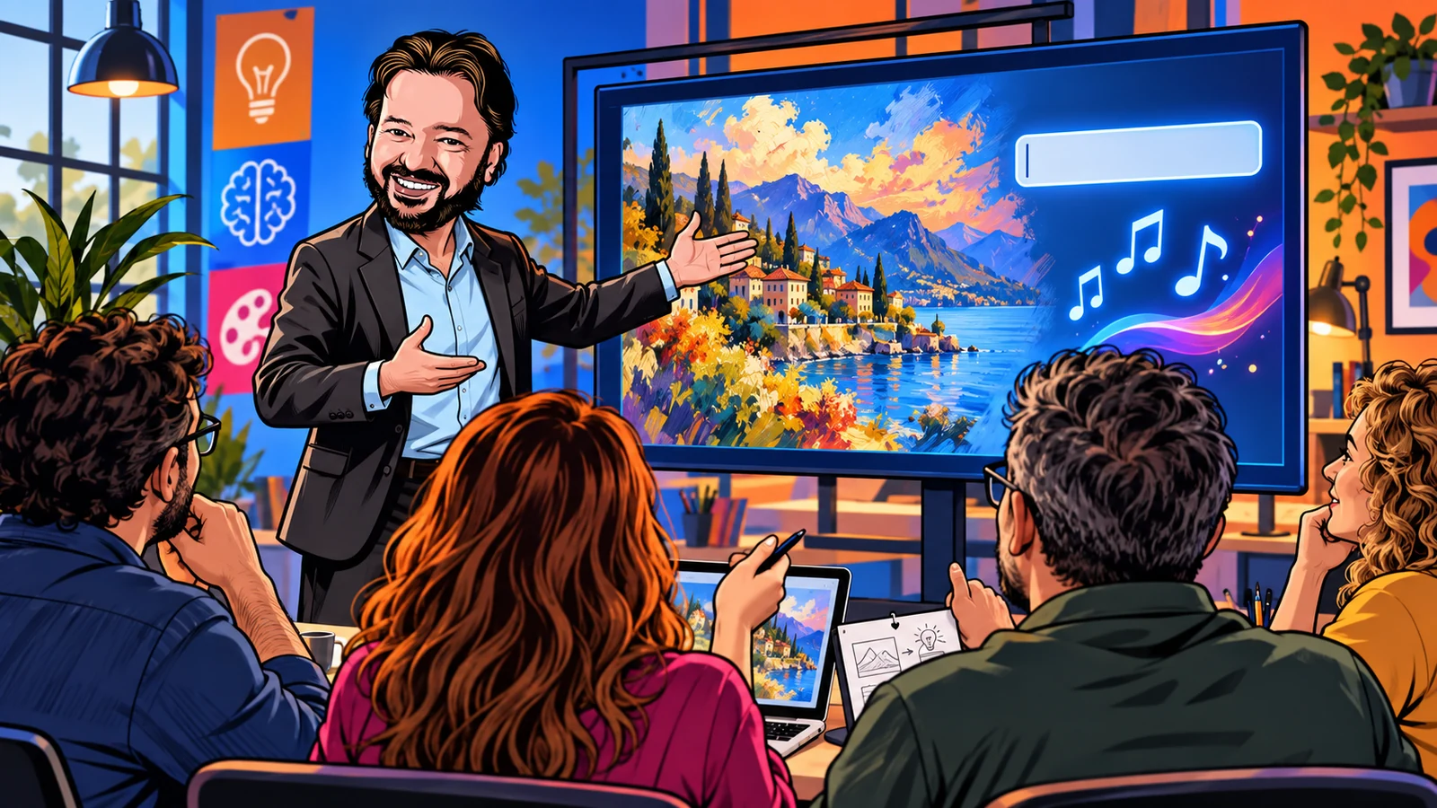 Avatar di Gianluigi Bonanomi durante un laboratorio su creatività e intelligenza artificiale