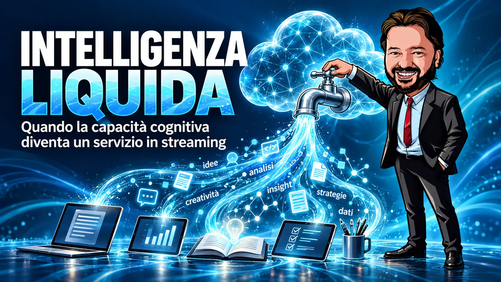 Intelligenza liquida: Gianluigi Bonanomi apre un rubinetto da cui scorre capacità cognitiva digitale