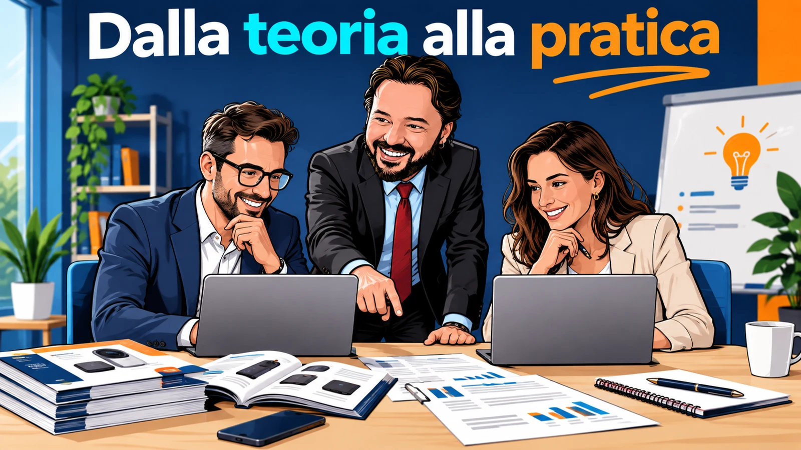 Illustrazione di Gianluigi Bonanomi durante un laboratorio pratico di AI per rivenditori