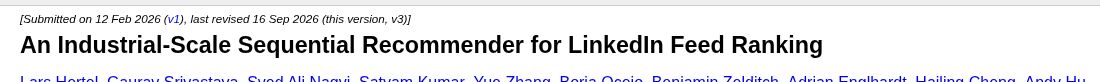 Screenshot arXiv del paper su Feed SR con revisione del 16 settembre 2026