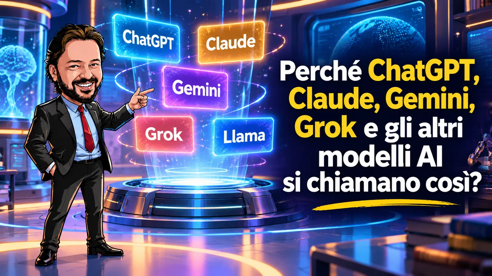 Copertina dell'articolo sui nomi dei modelli di intelligenza artificiale con Gianluigi Bonanomi