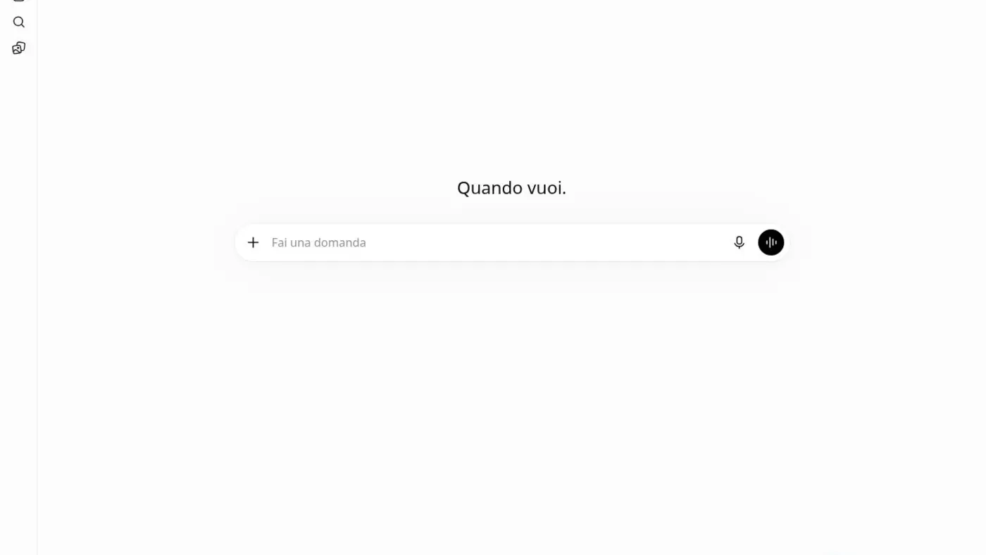 Interfaccia ufficiale di ChatGPT con il campo per iniziare una conversazione