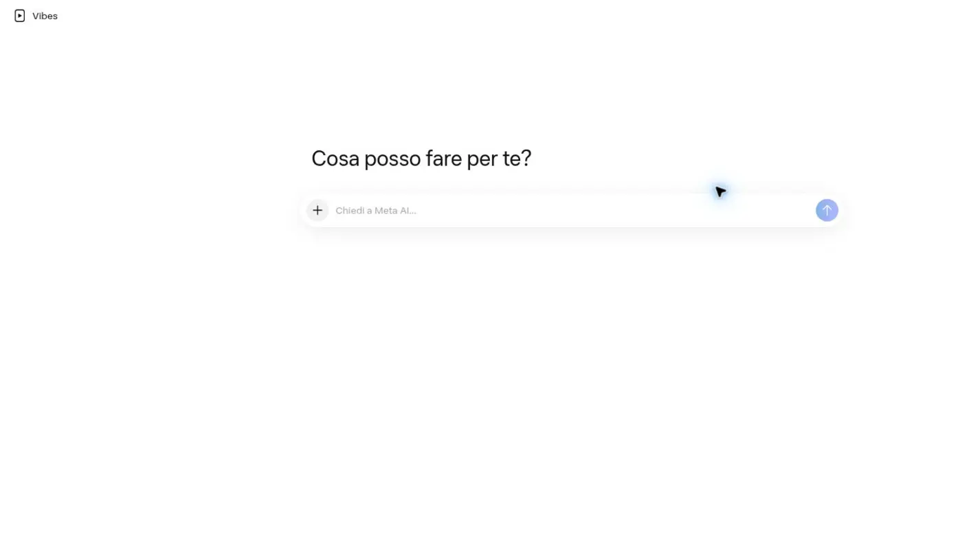 Interfaccia ufficiale di Meta AI, il prodotto collegato ai modelli di Meta