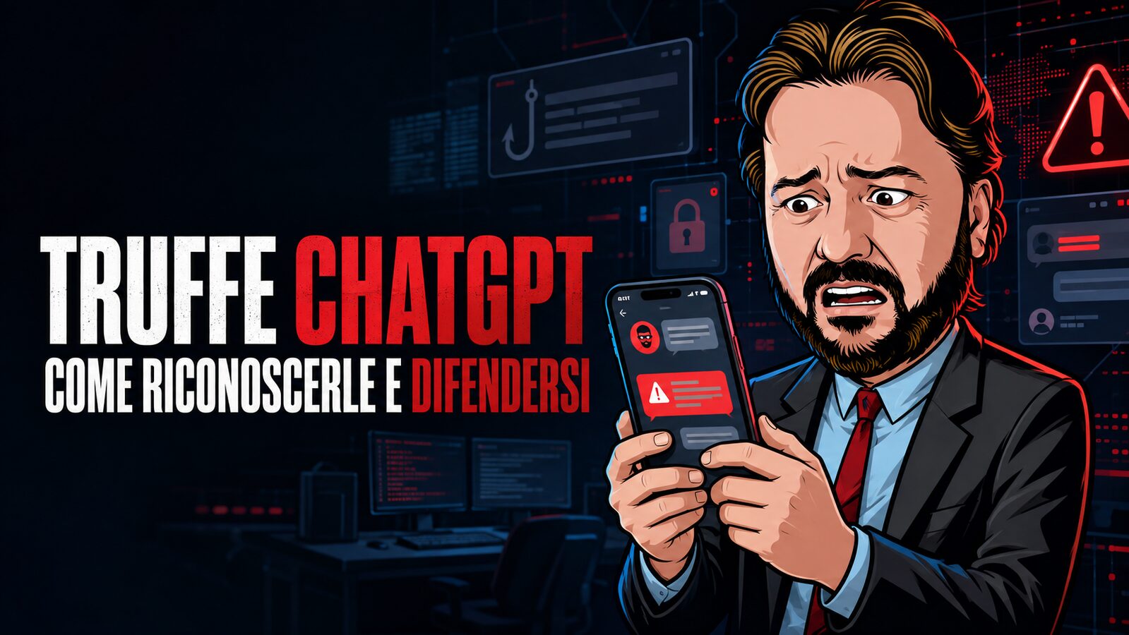 Truffe ChatGPT: avatar di Gianluigi Bonanomi davanti a un falso messaggio online