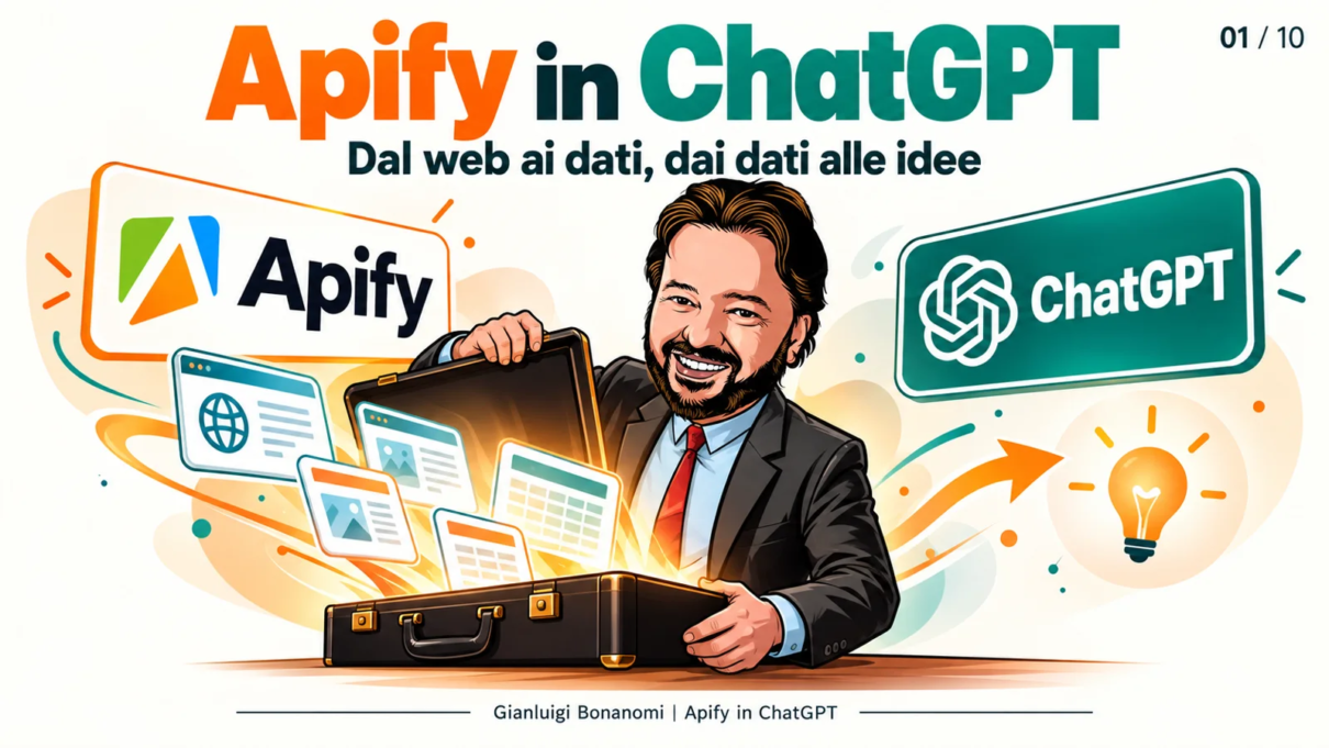 Apify in ChatGPT: avatar di Gianluigi Bonanomi con strumenti per raccogliere dati dal web