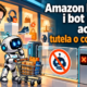 Gianluigi Bonanomi e un robot con carrello davanti a un accesso che blocca gli agenti per gli acquisti