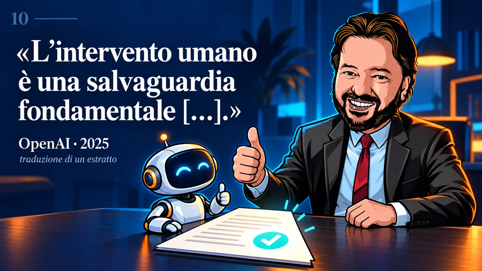 Avatar di Gianluigi Bonanomi con la citazione 10 di OpenAI · 2025: L’intervento umano è una salvaguardia fondamentale […].