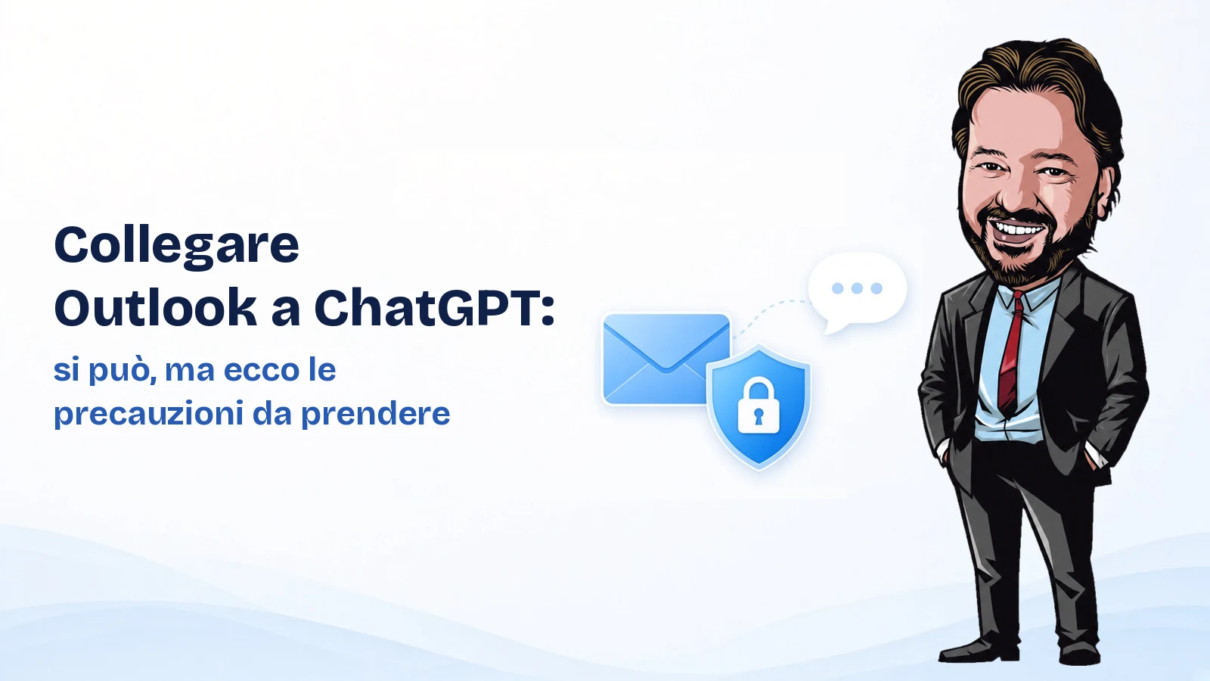 Avatar di Gianluigi Bonanomi accanto a una busta email protetta da uno scudo con lucchetto collegata a una chat
