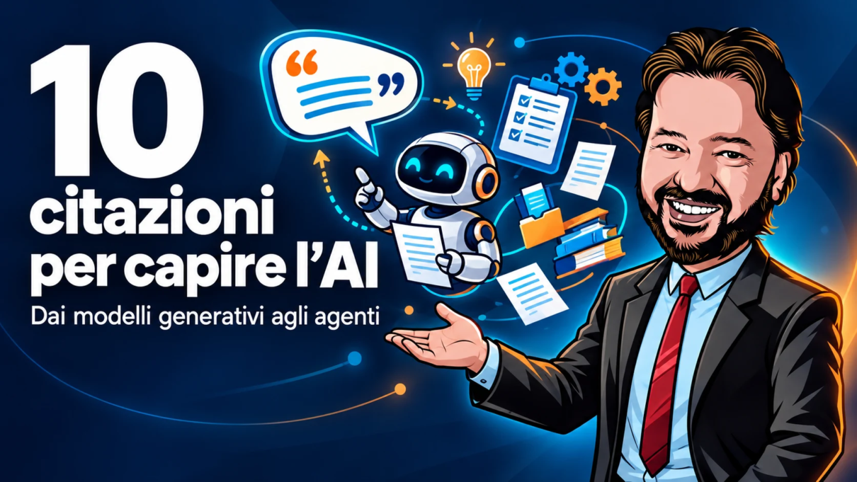 Avatar di Gianluigi Bonanomi presenta dieci citazioni sull’intelligenza artificiale generativa e sugli agenti AI.